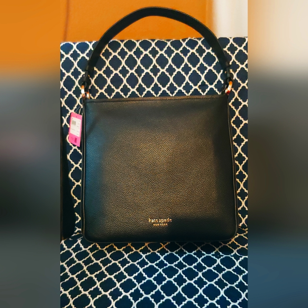 NWT Kate Spade New Core Leather Large Hobo Bag Black Original Packaging